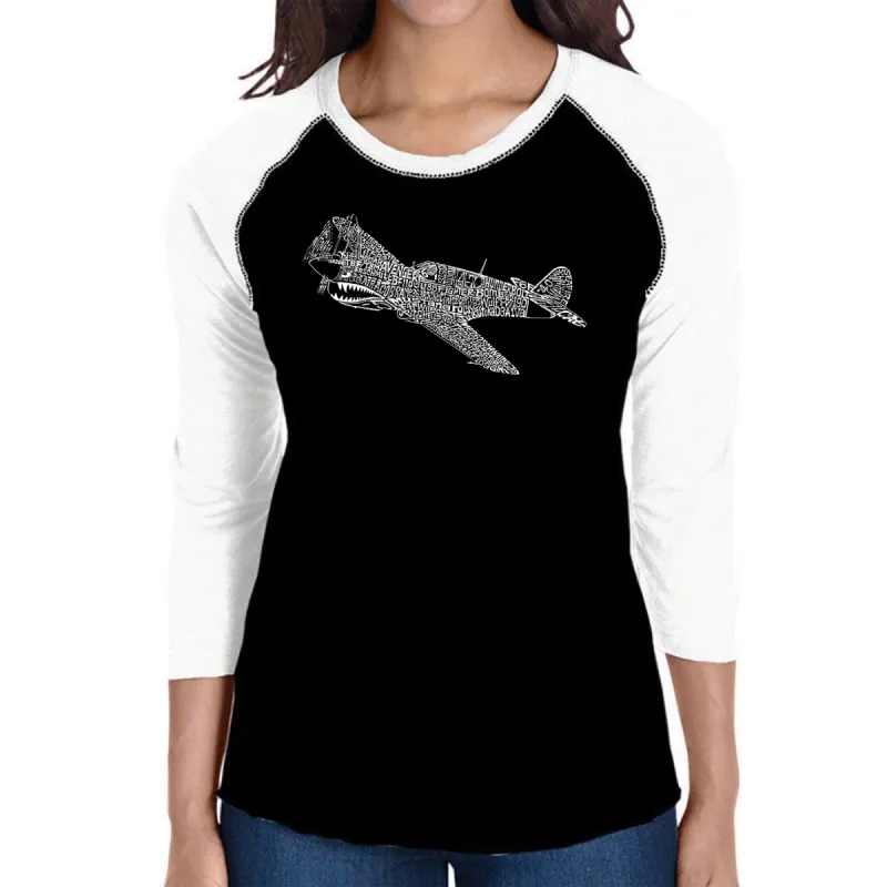 P40 - Women's Raglan Baseball Word Art T-Shirt sold by LA Pop Art