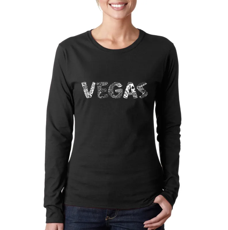 VEGAS - Women's Word Art Long Sleeve T-Shirt sold by LA Pop Art