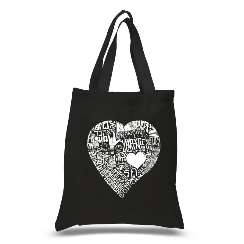 LOVE IN 44 DIFFERENT LANGUAGES - Small Word Art Tote Bag sold by LA Pop Art