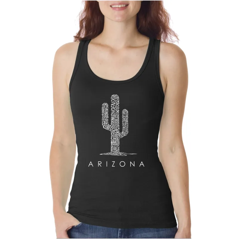 Arizona Cities  - Women's Word Art Tank Top sold by LA Pop Art