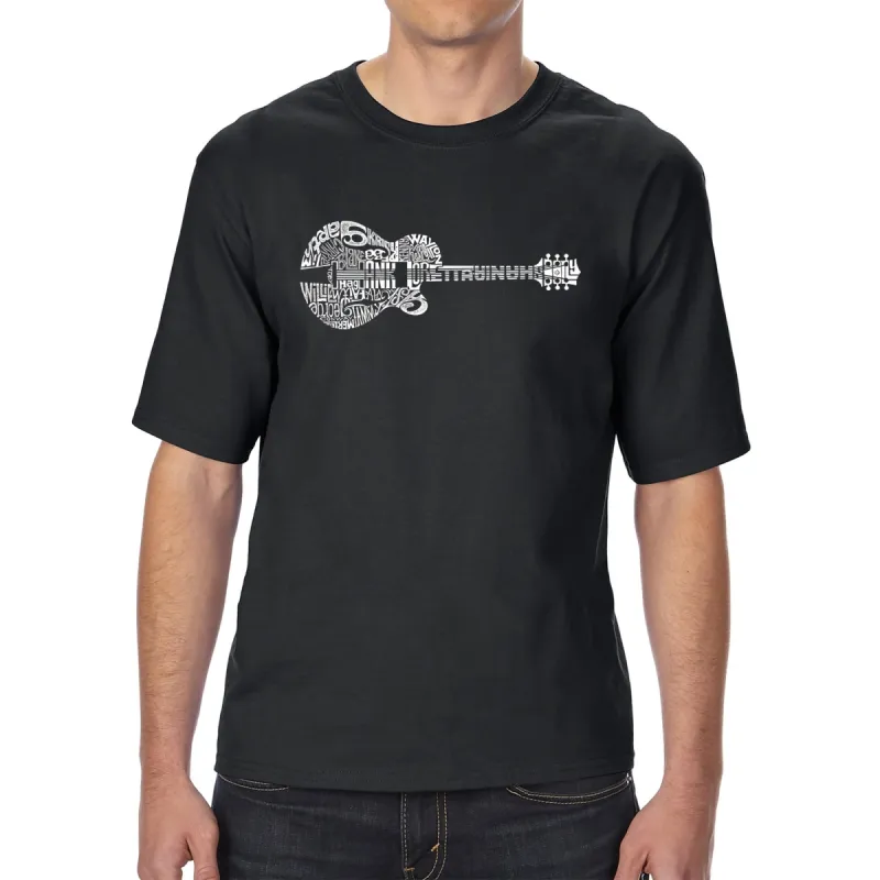 Country Guitar - Men's Tall Word Art T-Shirt sold by LA Pop Art