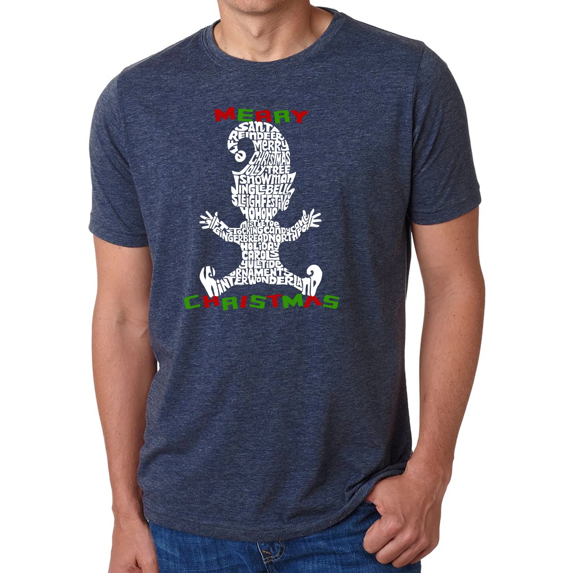 Christmas Elf - Men's Premium Blend Word Art T-Shirt sold by LA Pop Art product image thumbnail 3