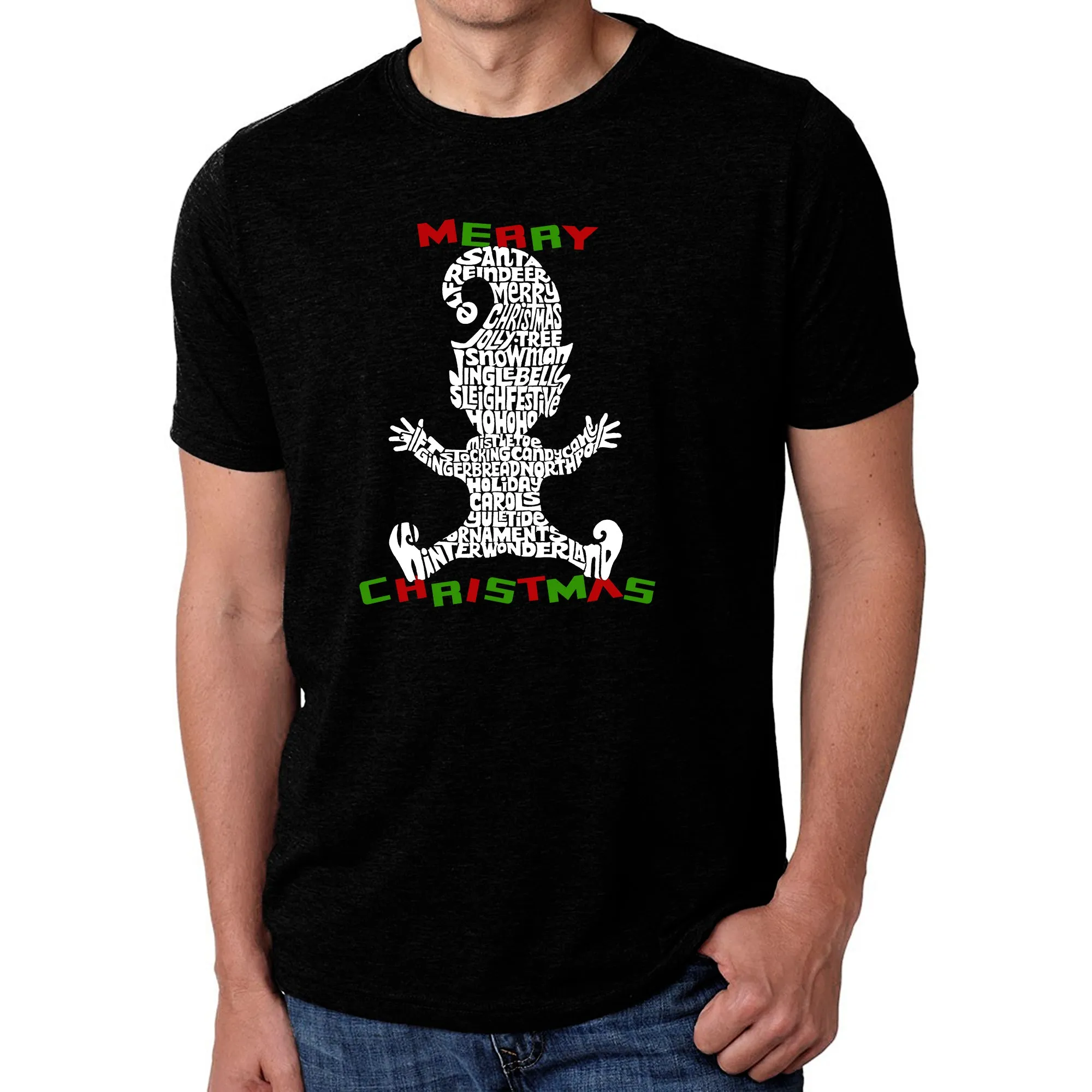 Christmas Elf - Men's Premium Blend Word Art T-Shirt sold by LA Pop Art