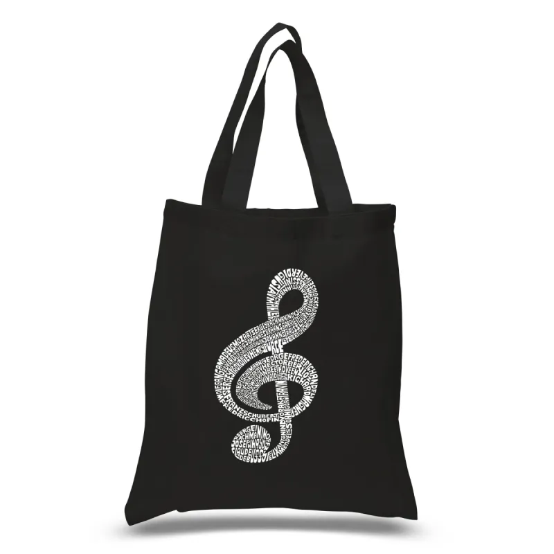 Music Note - Small Word Art Tote Bag sold by LA Pop Art