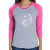 YIN YANG - Women's Raglan Baseball Word Art T-Shirt sold by LA Pop Art