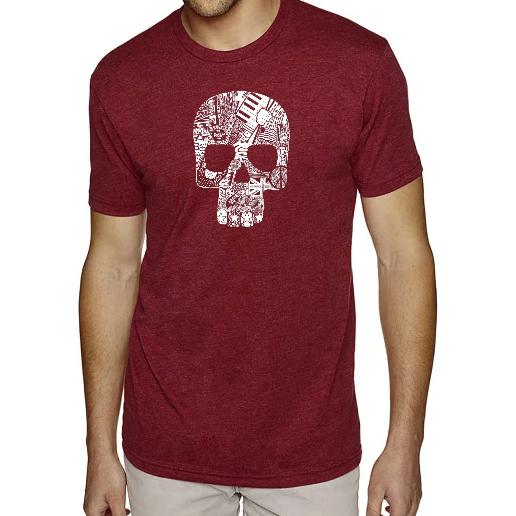 Rock n Roll Skull - Men's Premium Blend Word Art T-Shirt sold by LA Pop Art product image thumbnail 5