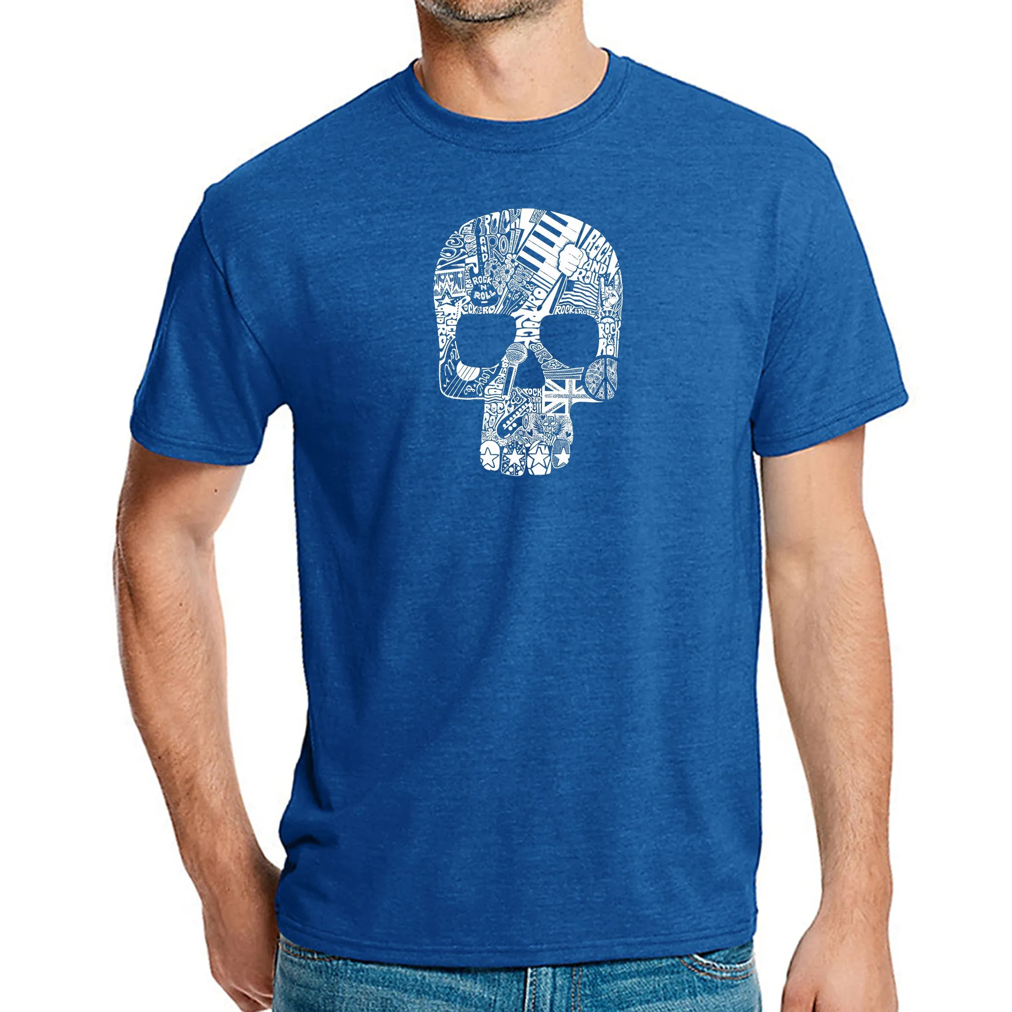 Rock n Roll Skull - Men's Premium Blend Word Art T-Shirt sold by LA Pop Art product image thumbnail 4
