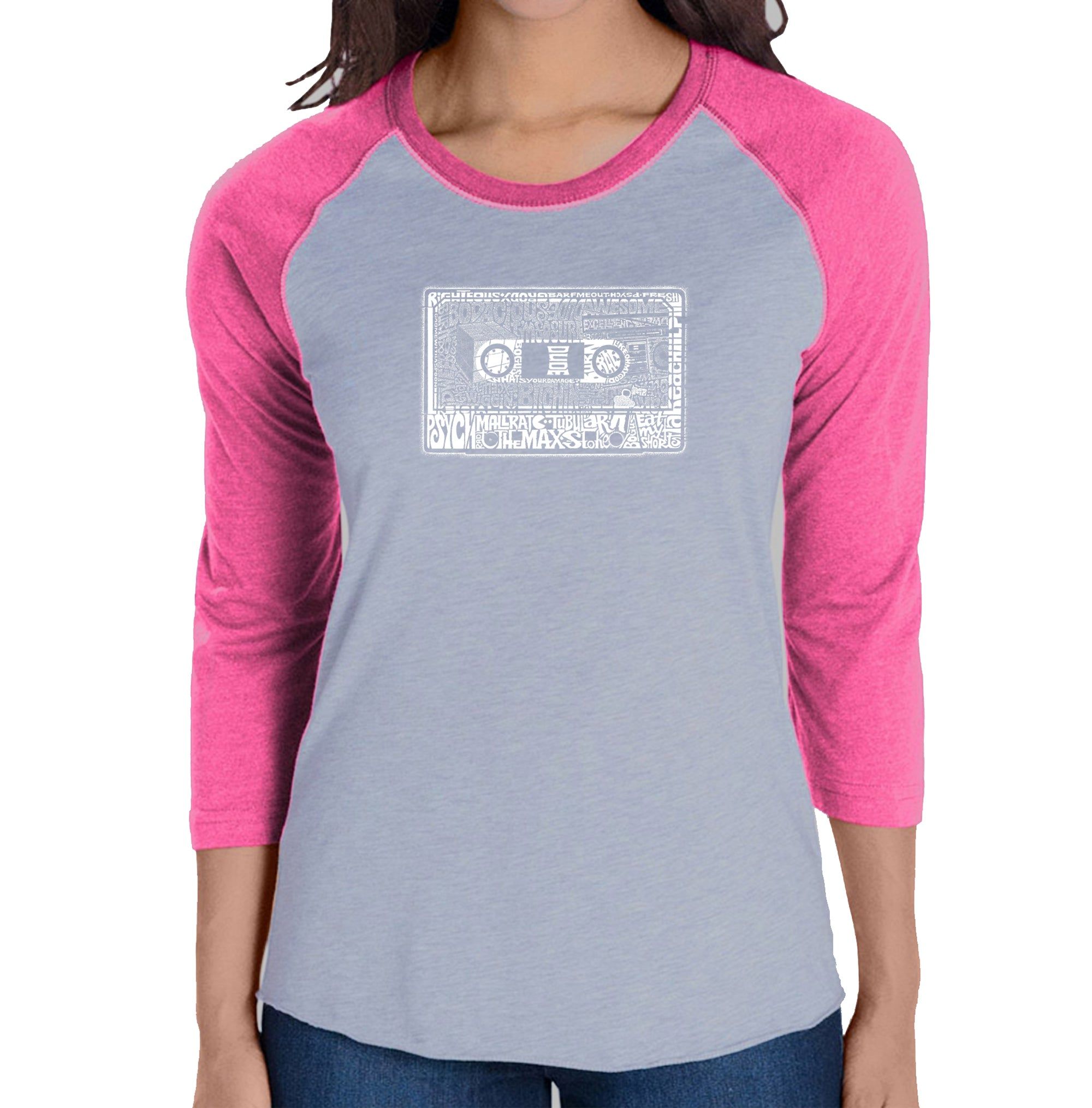 The 80's - Women's Raglan Baseball Word Art T-Shirt sold by LA Pop Art product image thumbnail 4