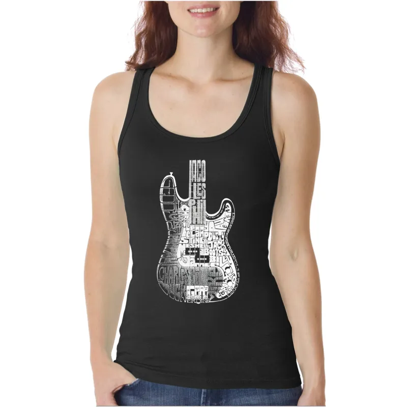 Bass Guitar  - Women's Word Art Tank Top sold by LA Pop Art