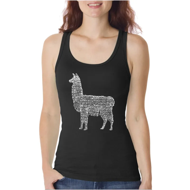 Llama Mama  - Women's Word Art Tank Top sold by LA Pop Art