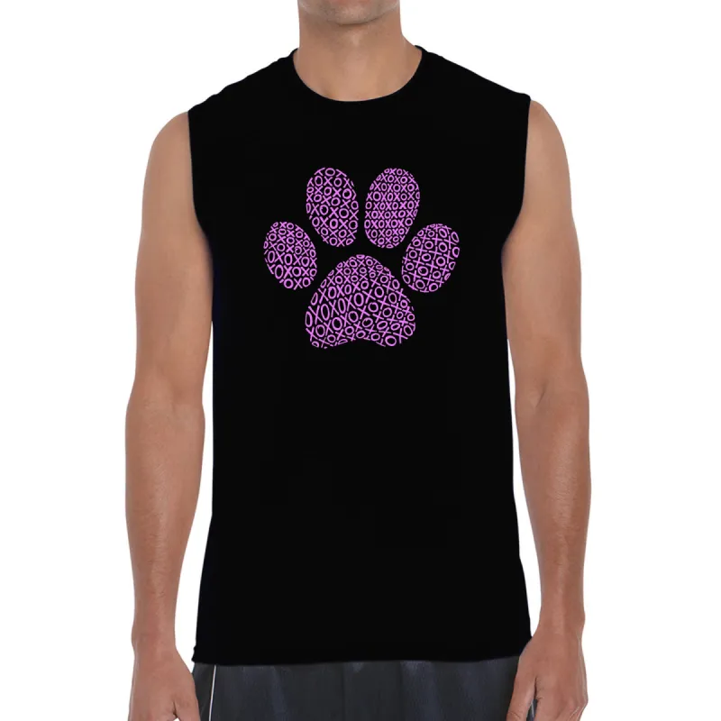 XOXO Dog Paw  - Men's Word Art Sleeveless T-Shirt sold by LA Pop Art