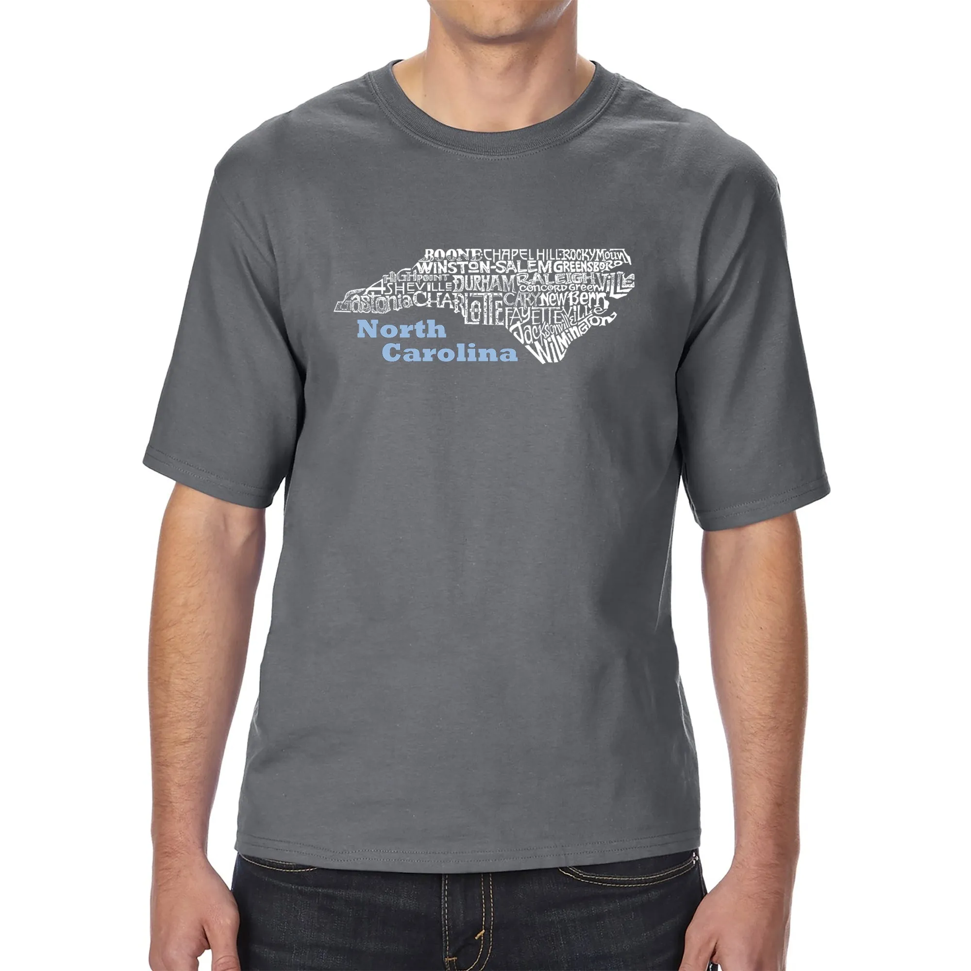 North Carolina - Men's Tall Word Art T-Shirt sold by LA Pop Art product image thumbnail 4