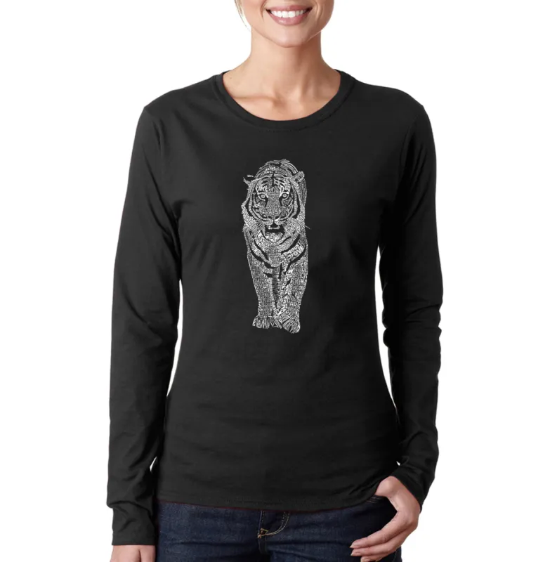TIGER - Women's Word Art Long Sleeve T-Shirt sold by LA Pop Art
