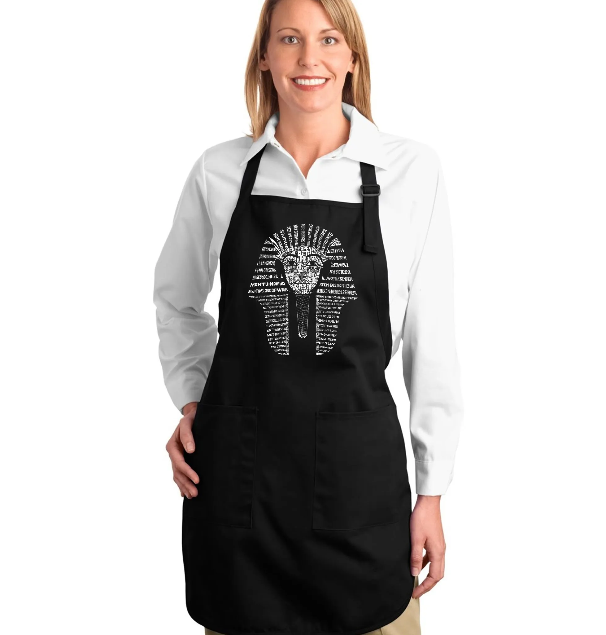 KING TUT - Full Length Word Art Apron sold by LA Pop Art