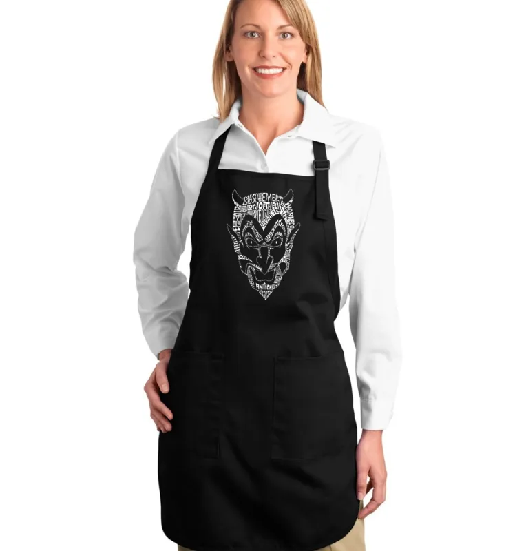 THE DEVIL'S NAMES - Full Length Word Art Apron sold by LA Pop Art