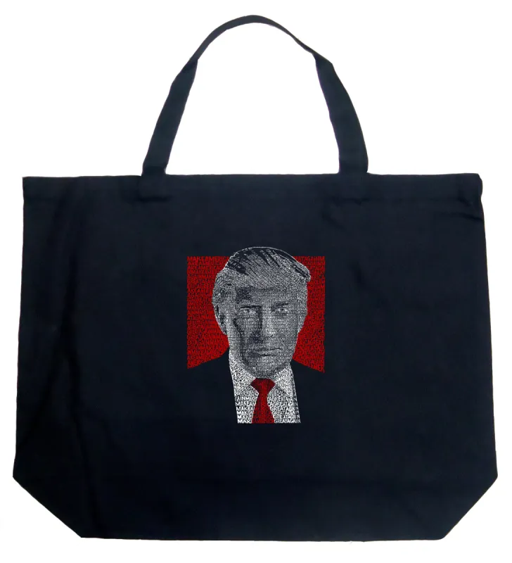 TRUMP Make America Great Again - Large Word Art Tote Bag sold by LA Pop Art