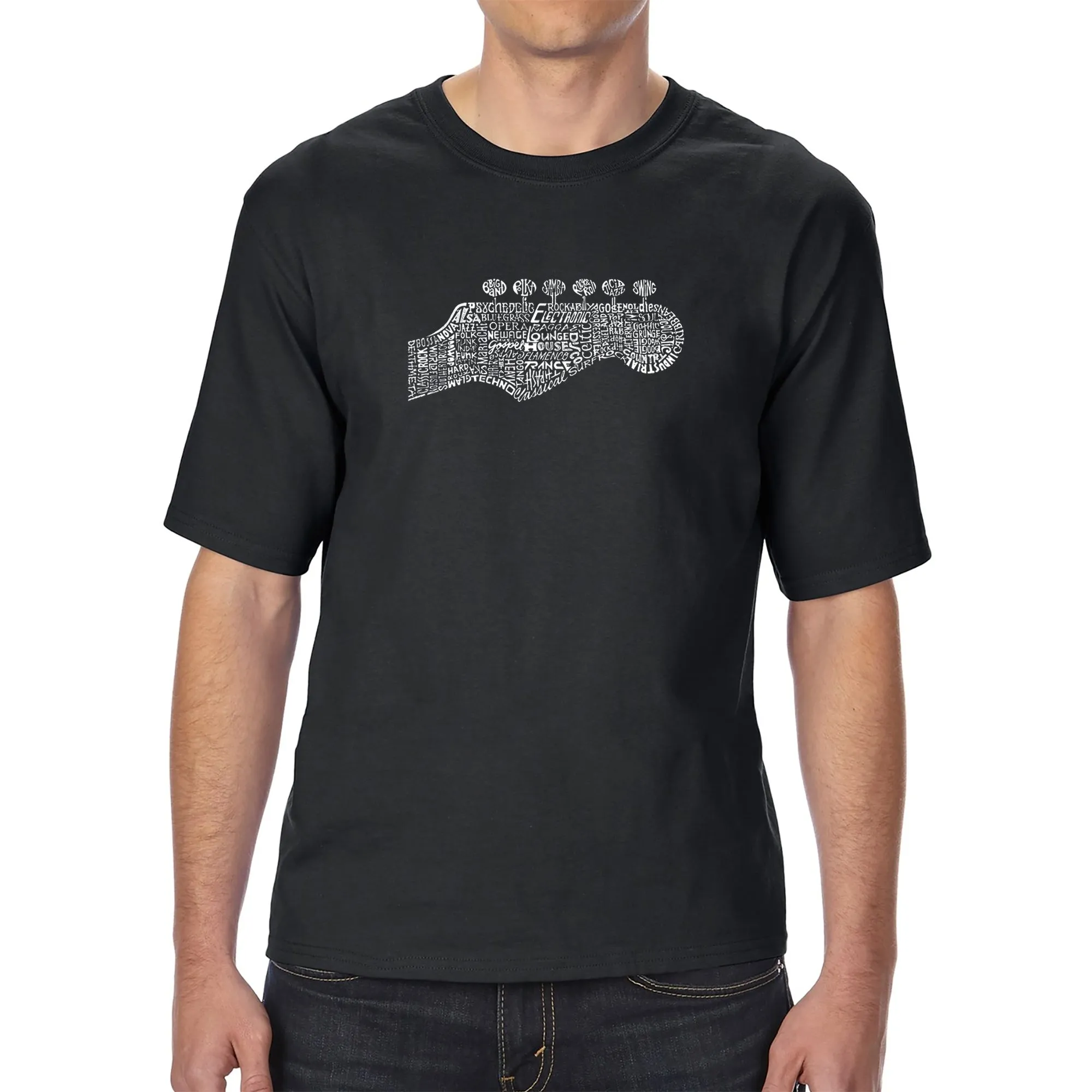 Guitar Head - Men's Tall Word Art T-Shirt sold by LA Pop Art