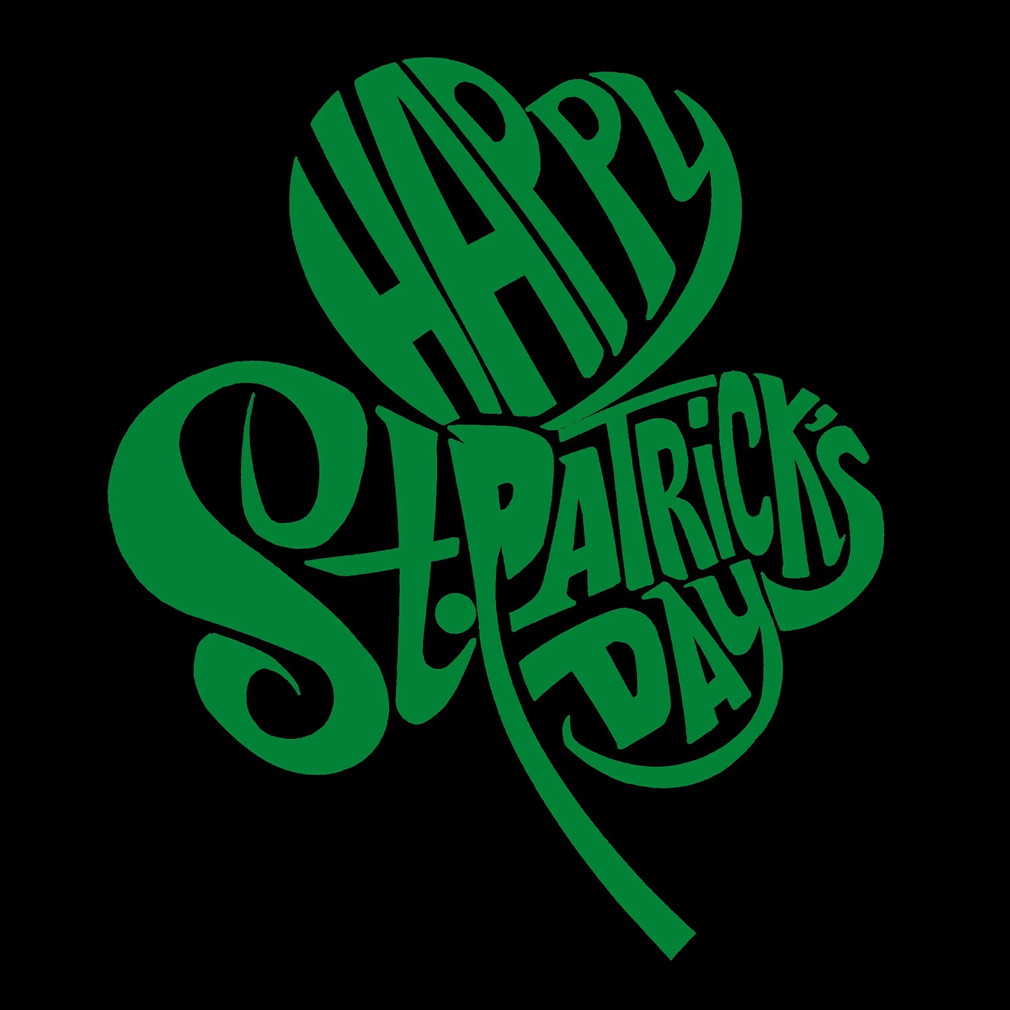 St Patricks Day Shamrock - Men's Word Art Long Sleeve T-Shirt sold by LA Pop Art product image thumbnail 2