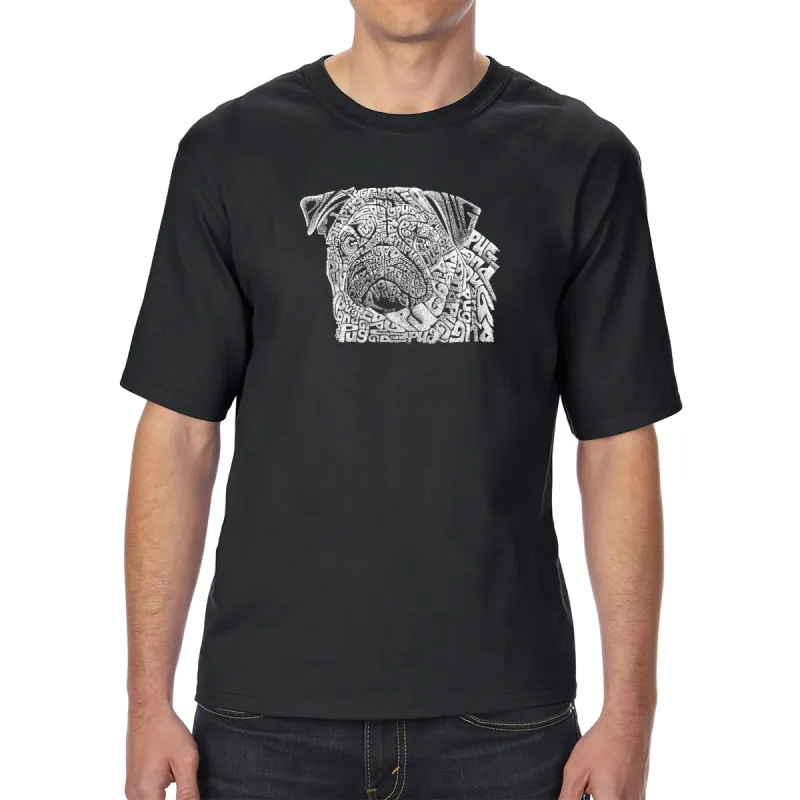 Pug Face - Men's Tall Word Art T-Shirt sold by LA Pop Art