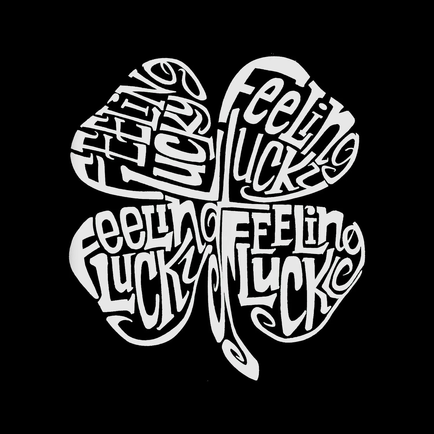 Feeling Lucky - Women's Word Art T-Shirt sold by LA Pop Art product image thumbnail 2