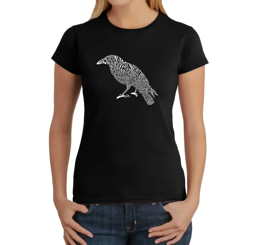 Edgar Allan Poe's The Raven - Women's Word Art T-Shirt sold by LA Pop Art