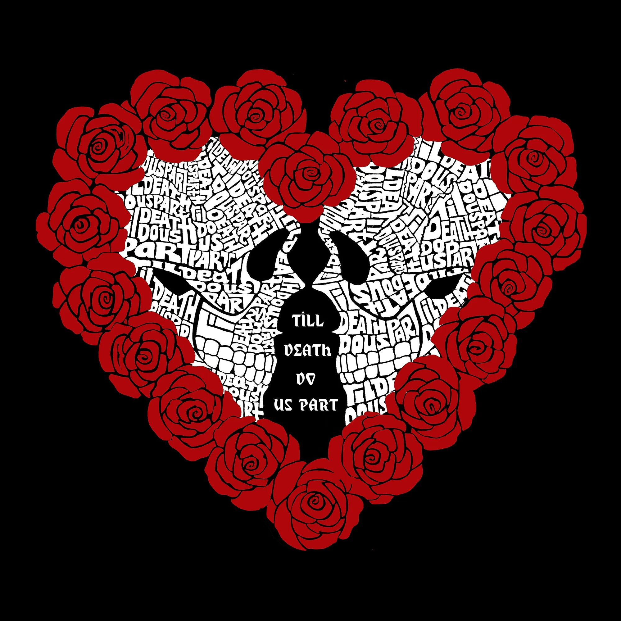 Women's Word Art T-Shirt - Til Death Do Us Part sold by LA Pop Art product image thumbnail 2