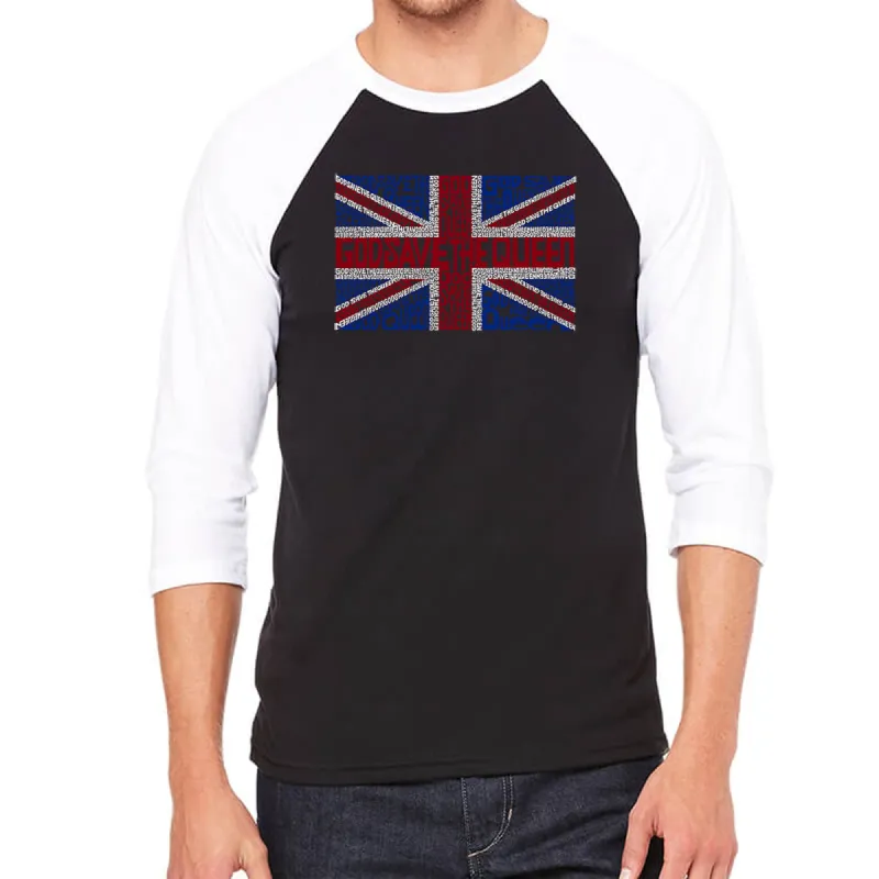 God Save The Queen - Men's Raglan Baseball Word Art T-Shirt sold by LA Pop Art