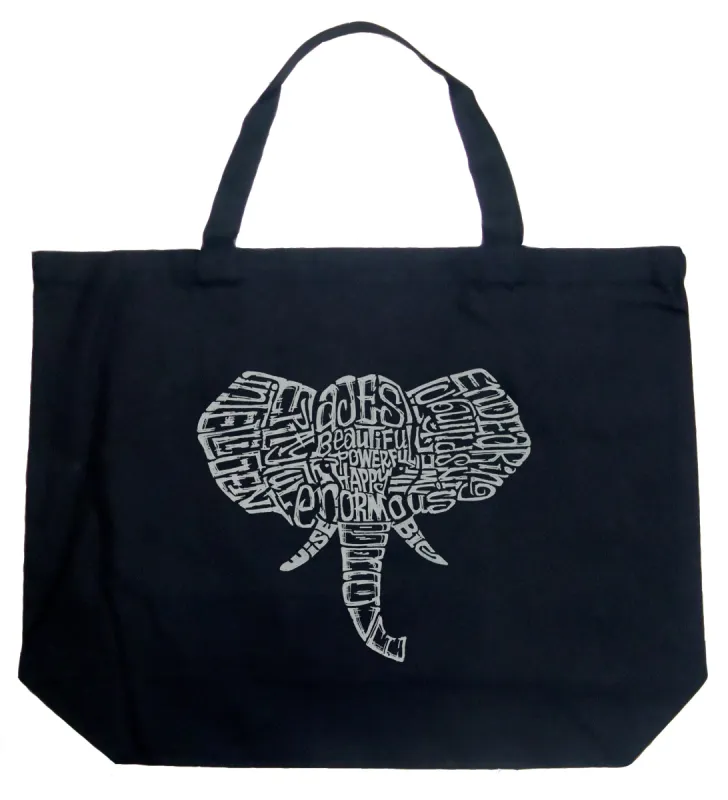 Tusks - Large Word Art Tote Bag sold by LA Pop Art