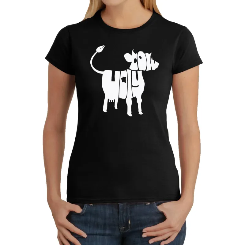Holy Cow  - Women's Word Art T-Shirt sold by LA Pop Art