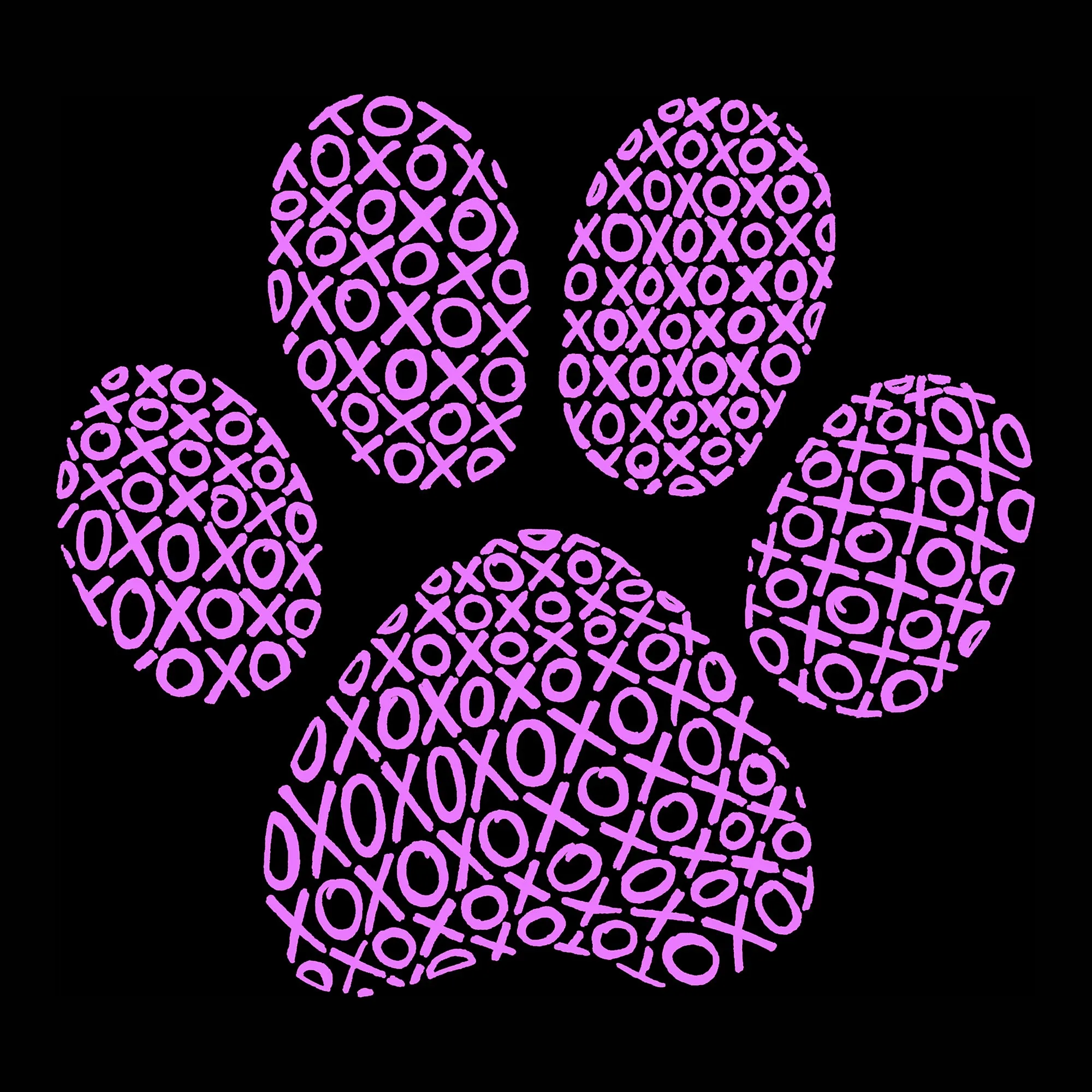 XOXO Dog Paw - Men's Raglan Baseball Word Art T-Shirt sold by LA Pop Art product image thumbnail 2