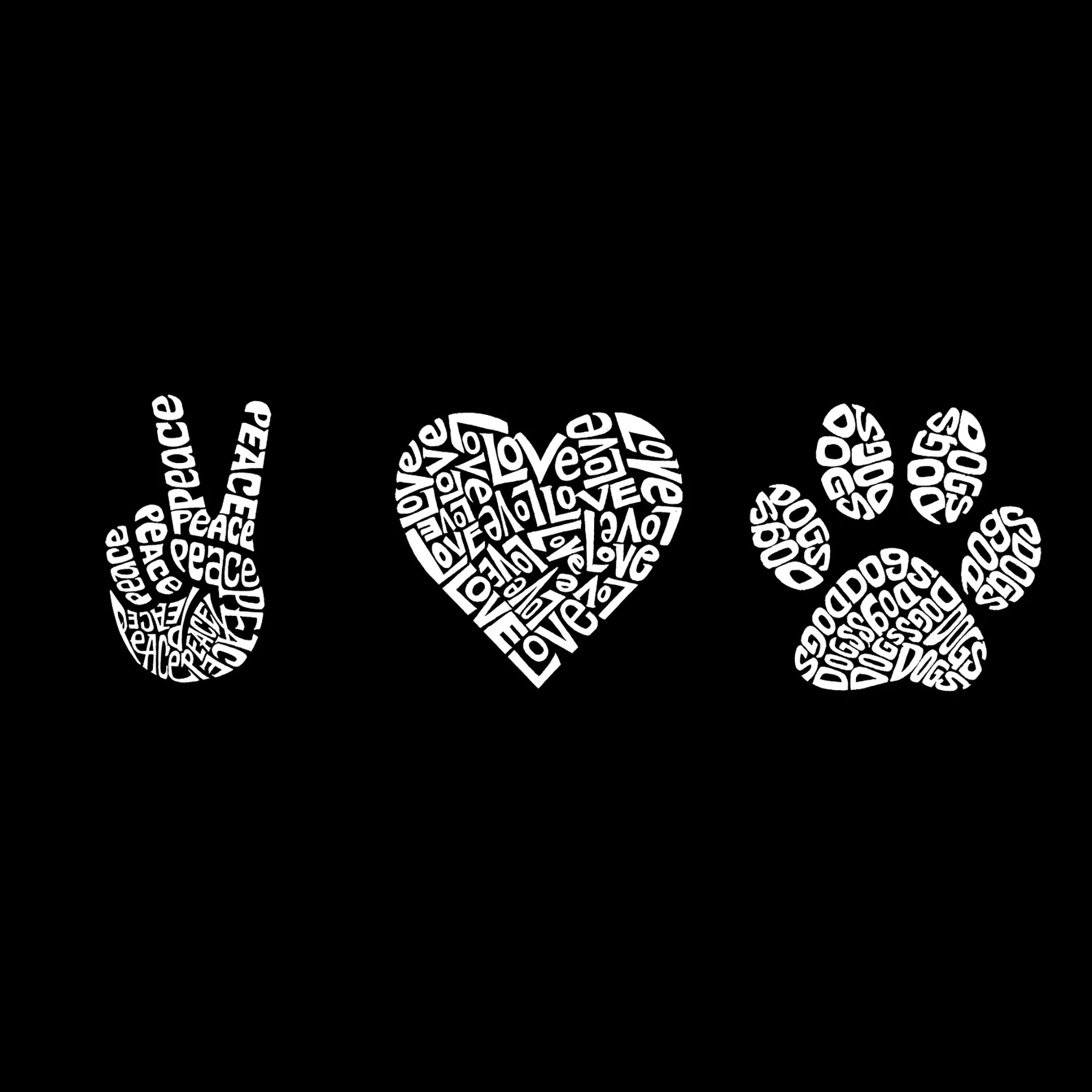Peace Love Dogs - Women's Word Art Tank Top sold by LA Pop Art product image thumbnail 2