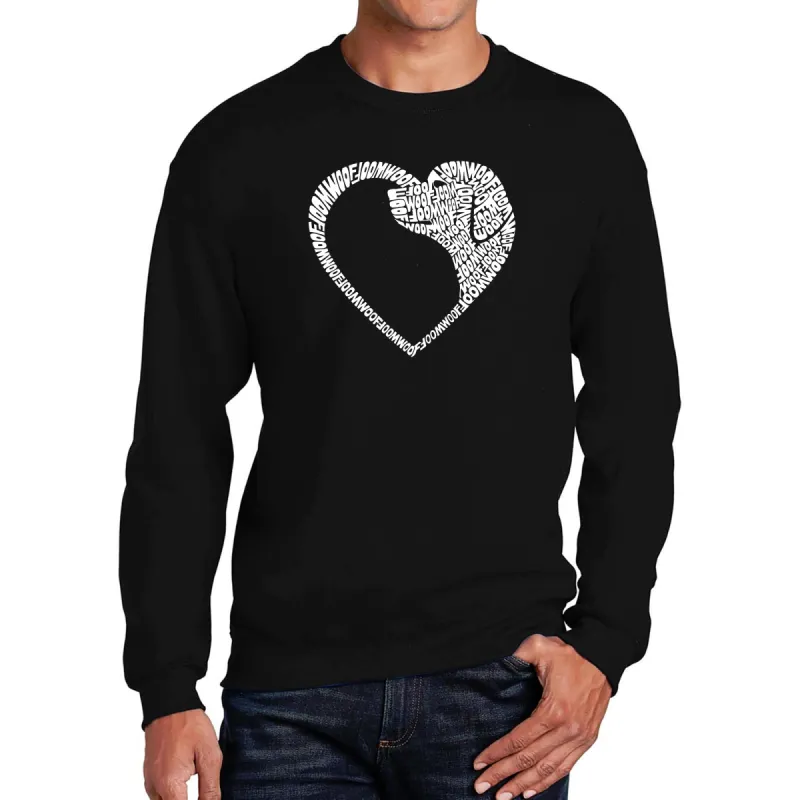 Dog Heart - Men's Word Art Crewneck Sweatshirt sold by LA Pop Art