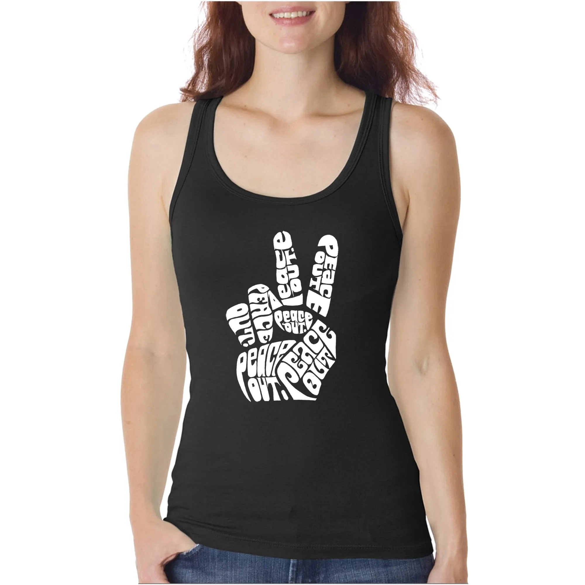 Peace Out - Women's Word Art Tank Top sold by LA Pop Art
