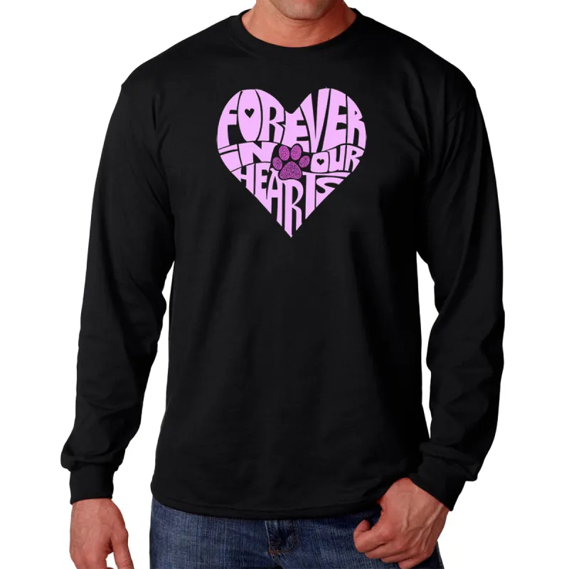 Forever In Our Hearts - Men's Word Art Long Sleeve T-Shirt sold by LA Pop Art