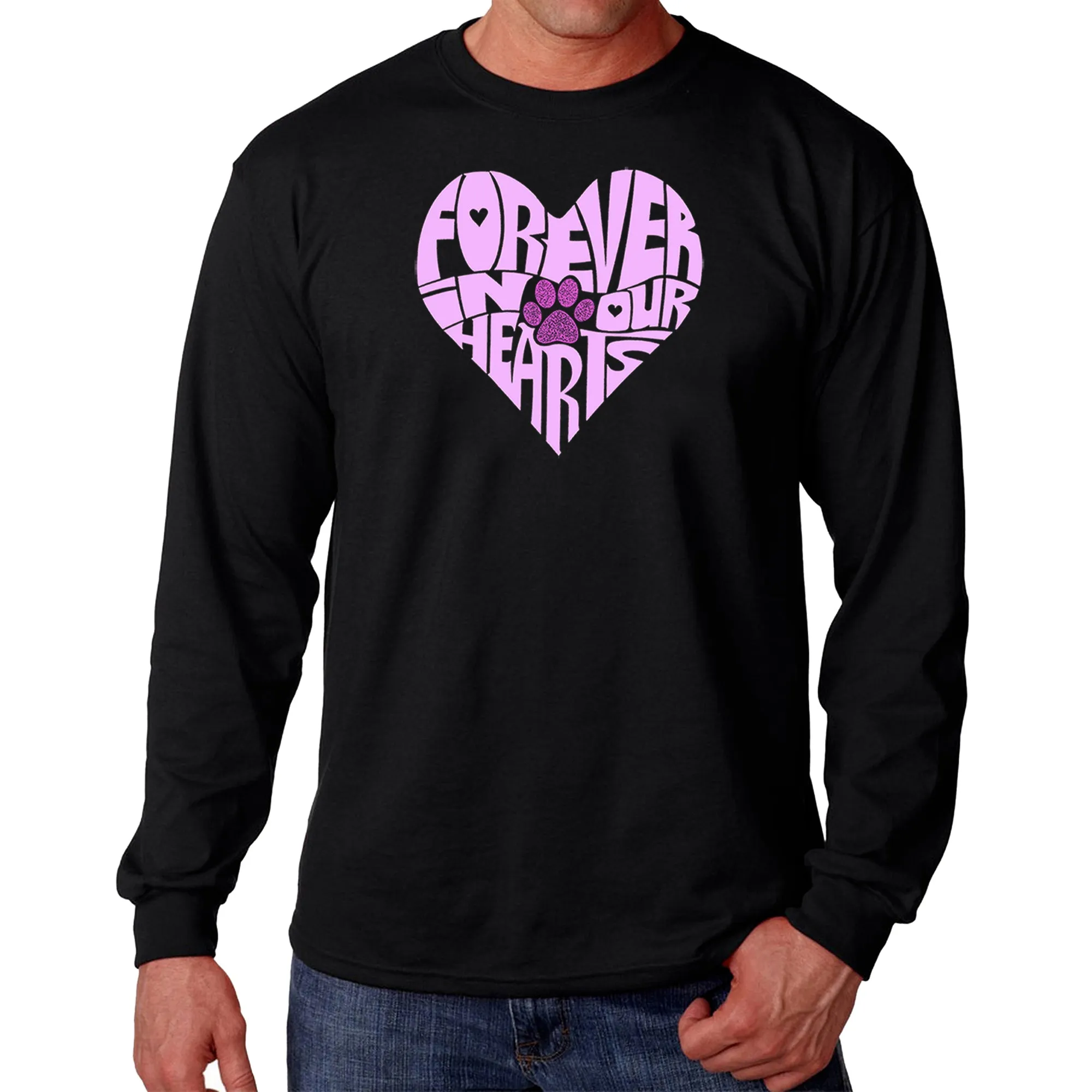 Forever In Our Hearts - Men's Word Art Long Sleeve T-Shirt sold by LA Pop Art