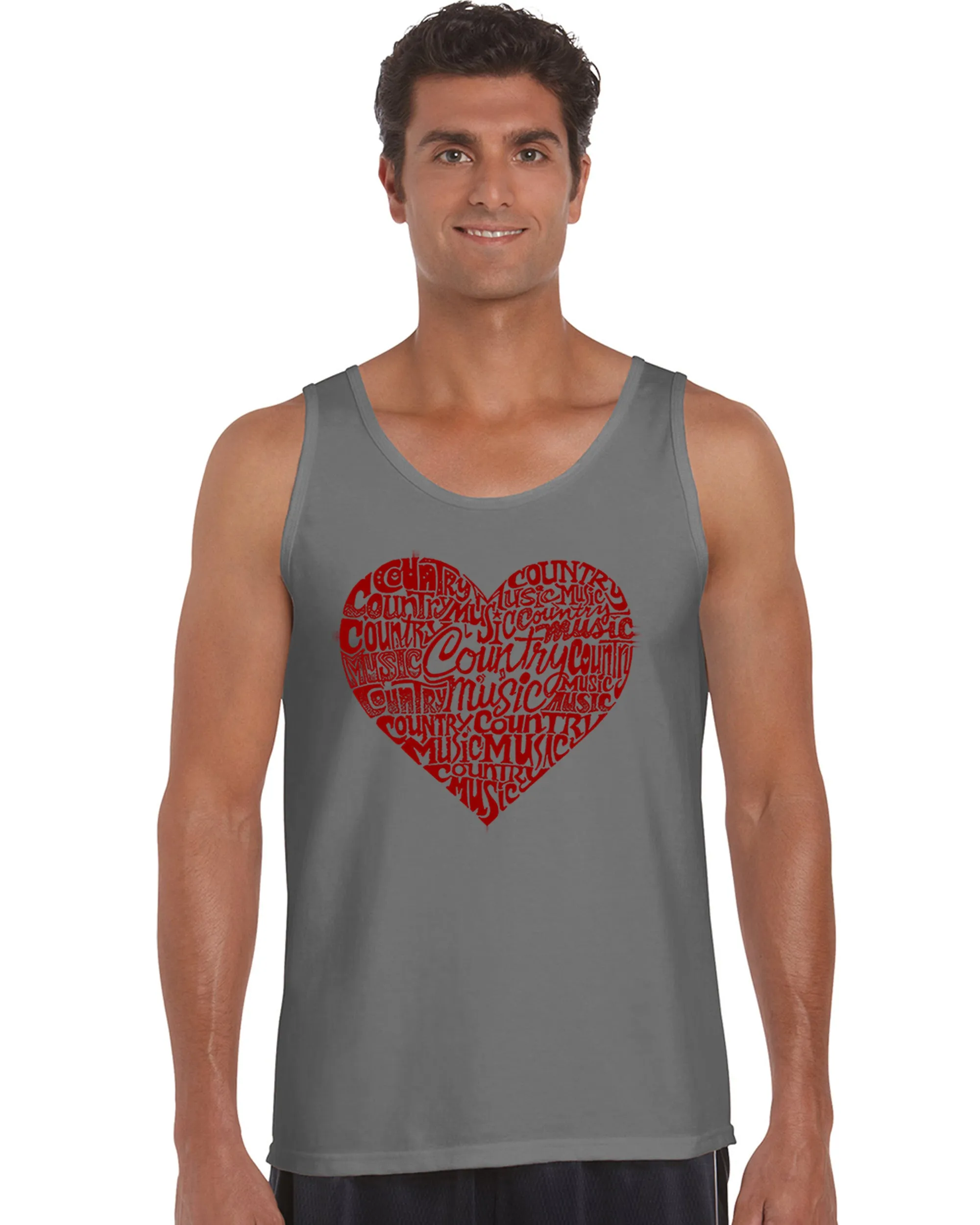Country Music Heart - Men's Word Art Tank Top sold by LA Pop Art product image thumbnail 4