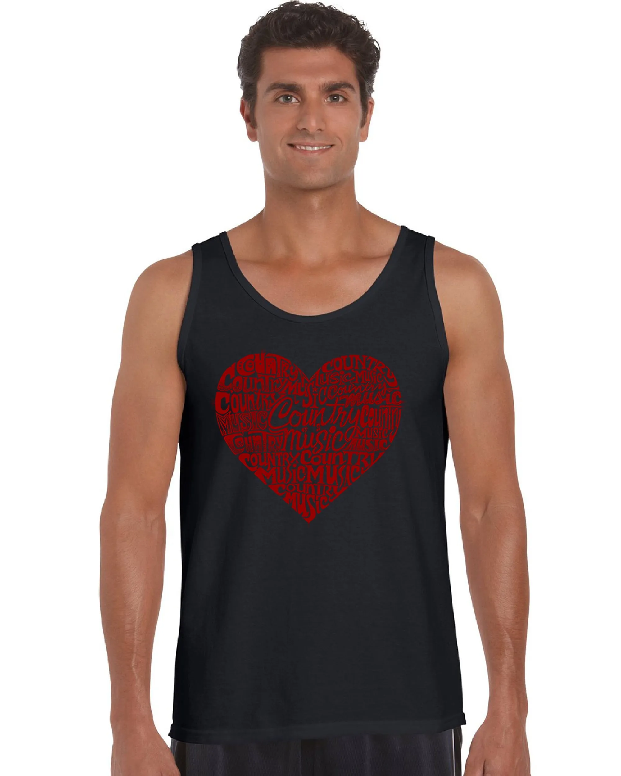 Country Music Heart - Men's Word Art Tank Top sold by LA Pop Art