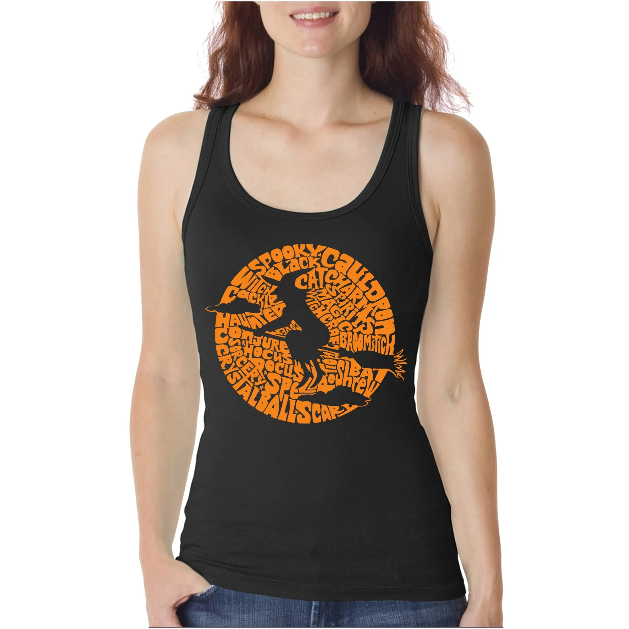 Spooky Witch - Women's Word Art Tank Top sold by LA Pop Art