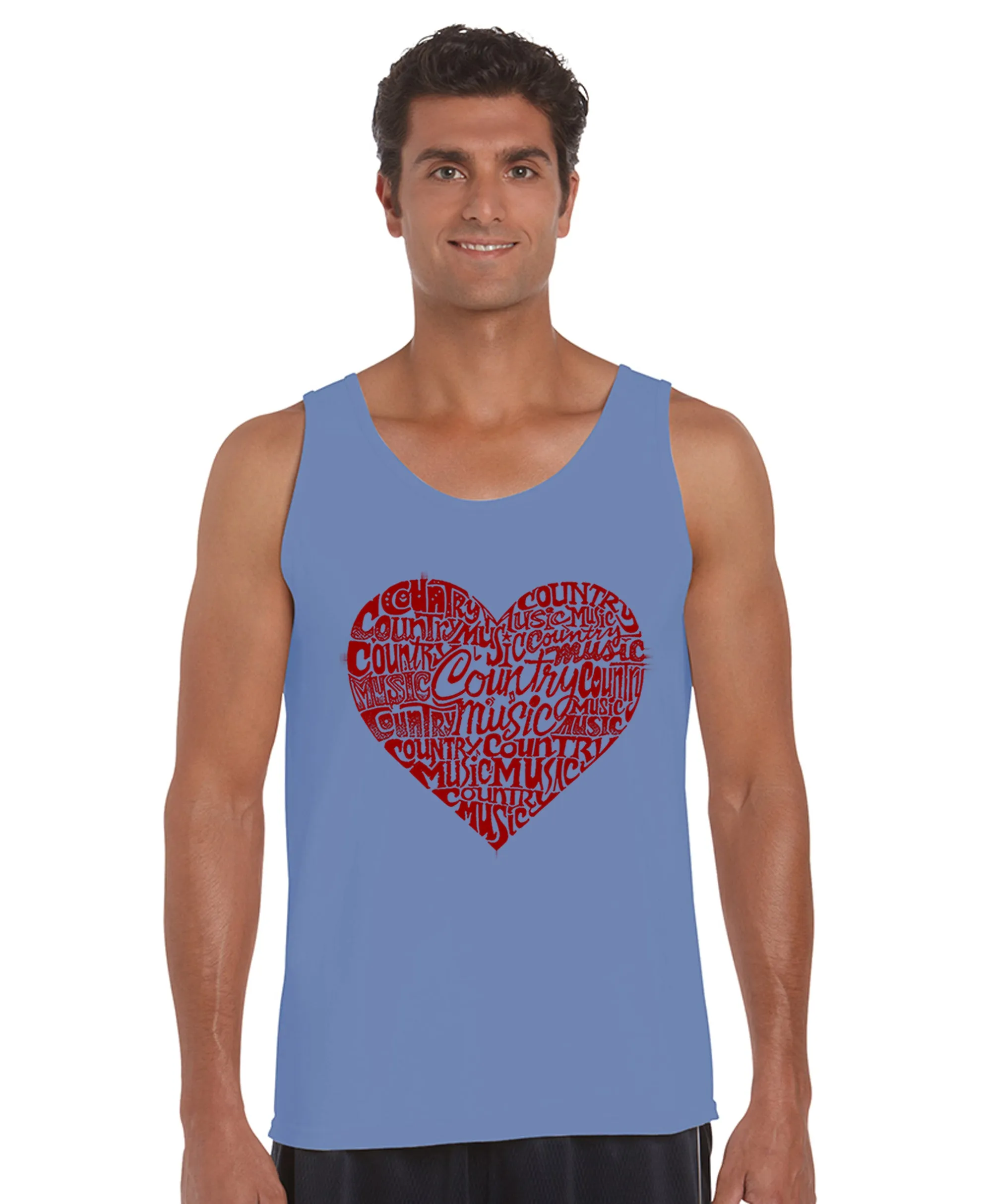 Country Music Heart - Men's Word Art Tank Top sold by LA Pop Art product image thumbnail 5