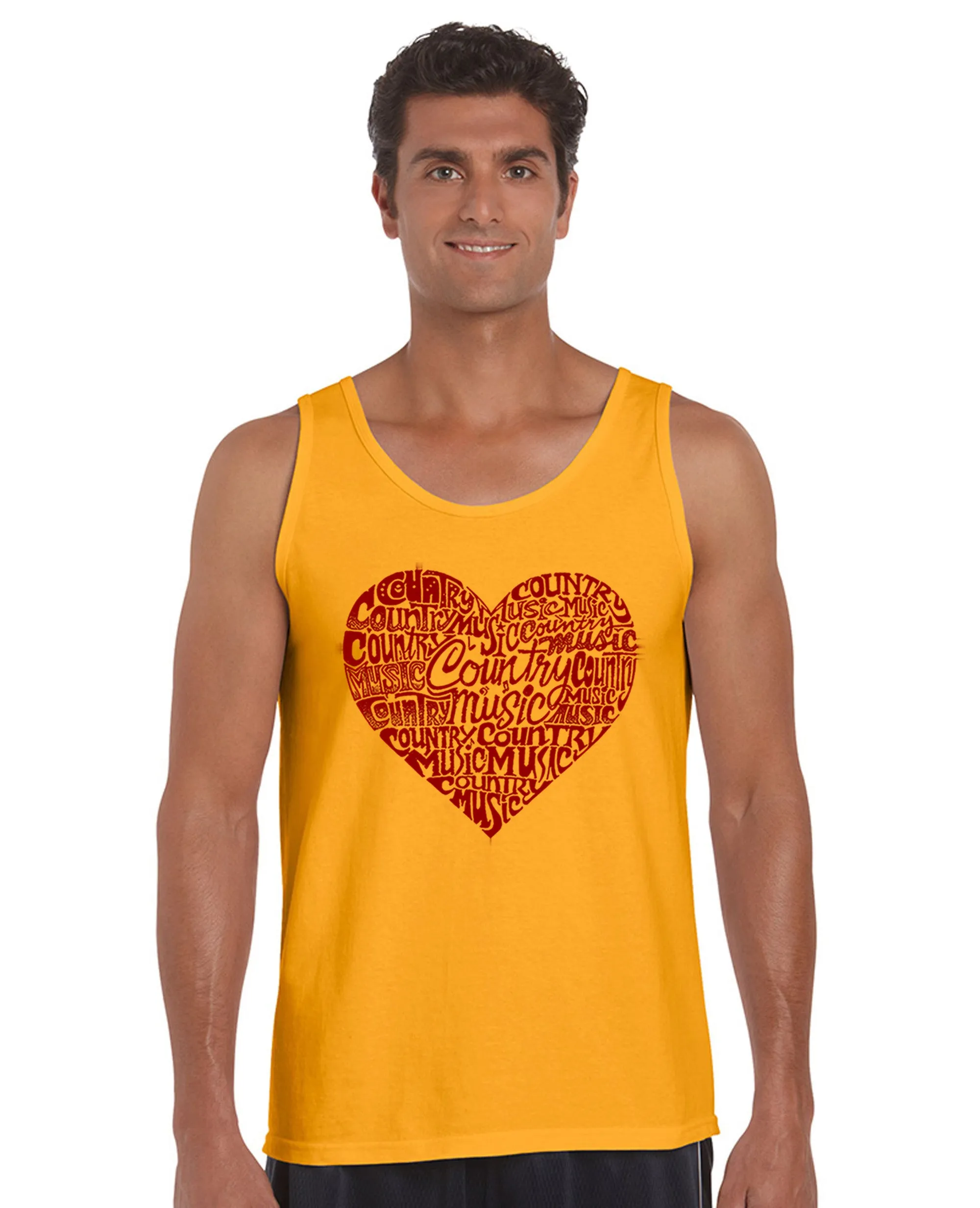 Country Music Heart - Men's Word Art Tank Top sold by LA Pop Art product image thumbnail 3