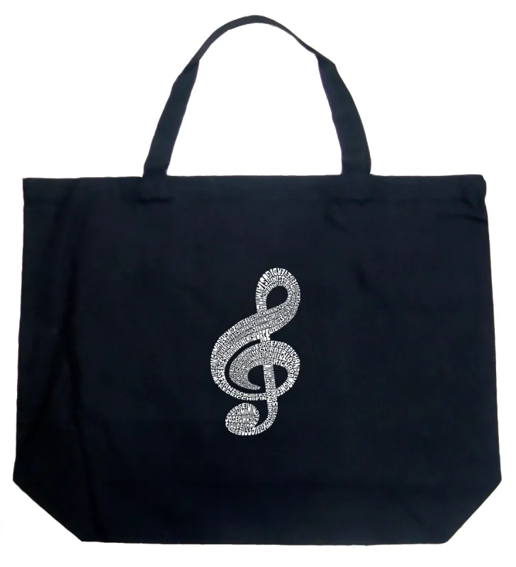 Music Note - Large Word Art Tote Bag sold by LA Pop Art