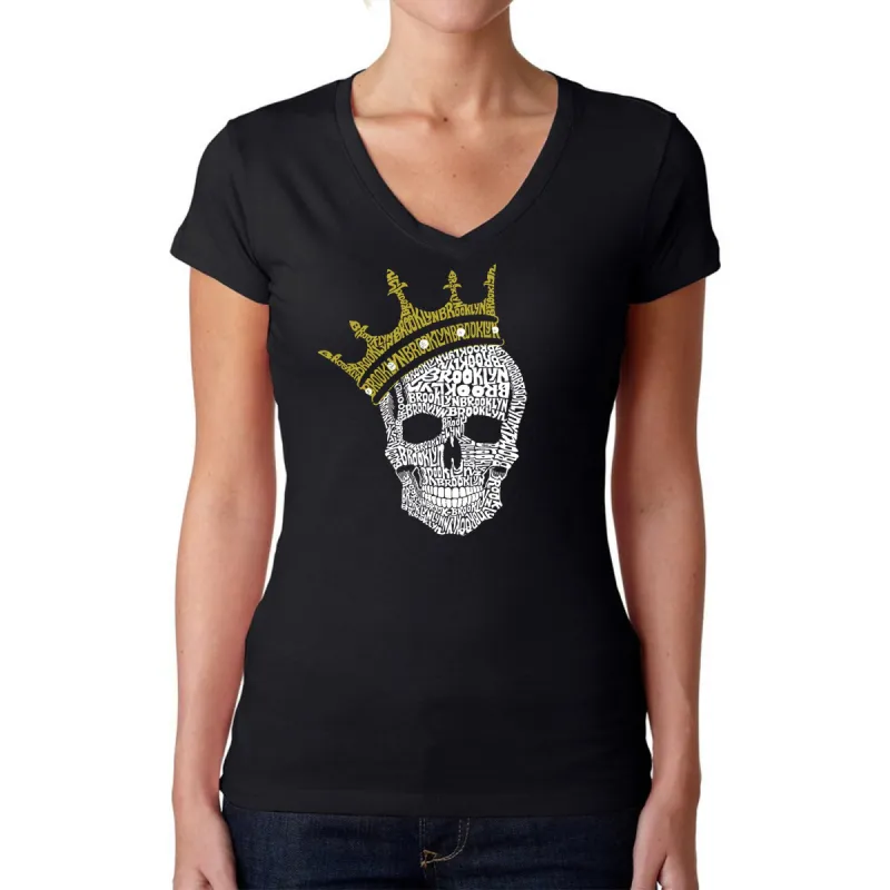 Brooklyn Crown - Women's Word Art V-Neck T-Shirt sold by LA Pop Art