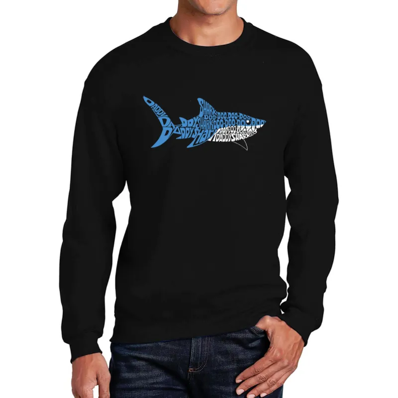 Daddy Shark - Men's Word Art Crewneck Sweatshirt sold by LA Pop Art