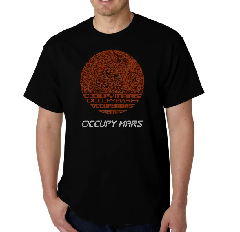 Occupy Mars - Men's Word Art T-Shirt sold by LA Pop Art