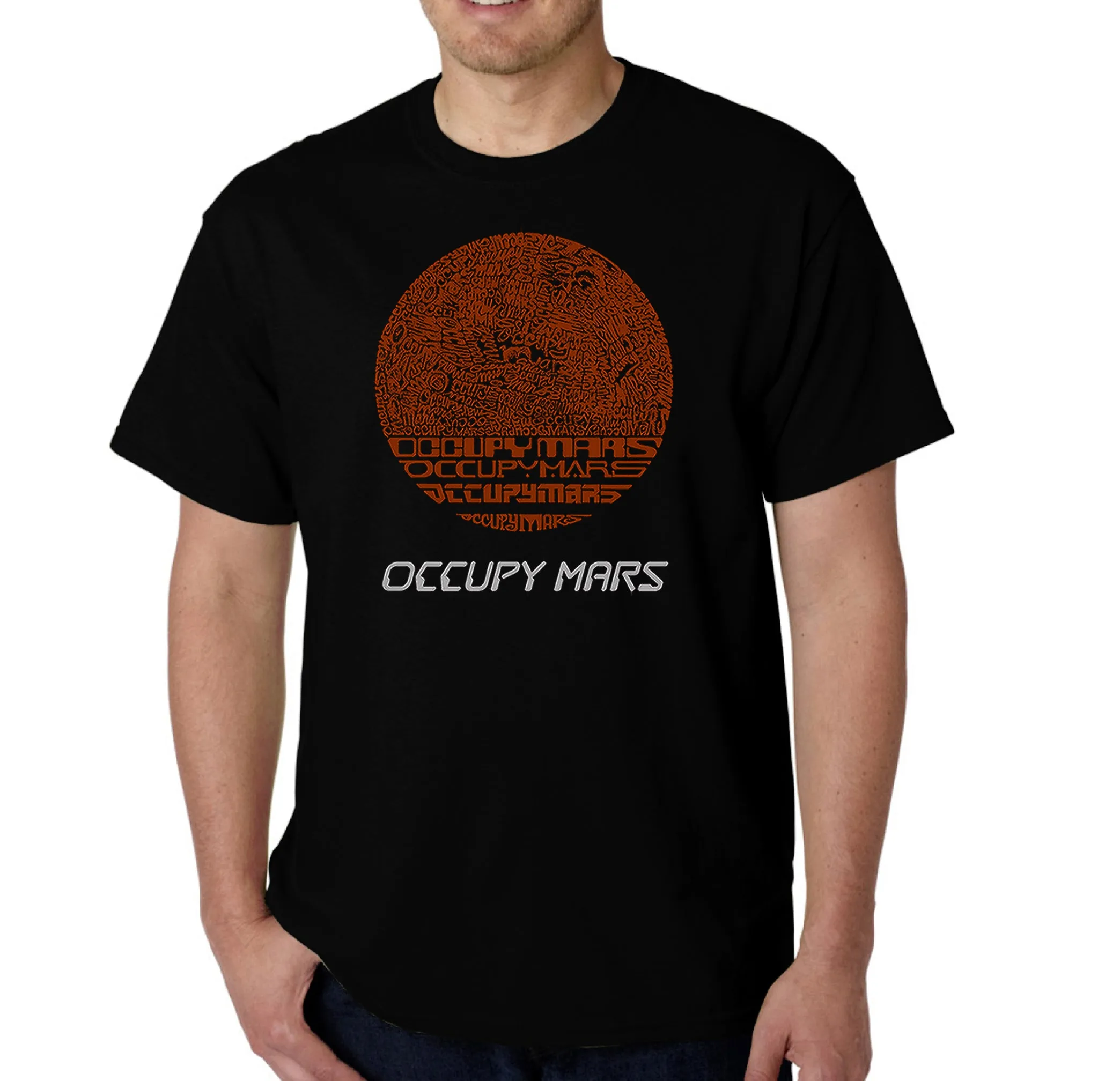 Occupy Mars - Men's Word Art T-Shirt sold by LA Pop Art