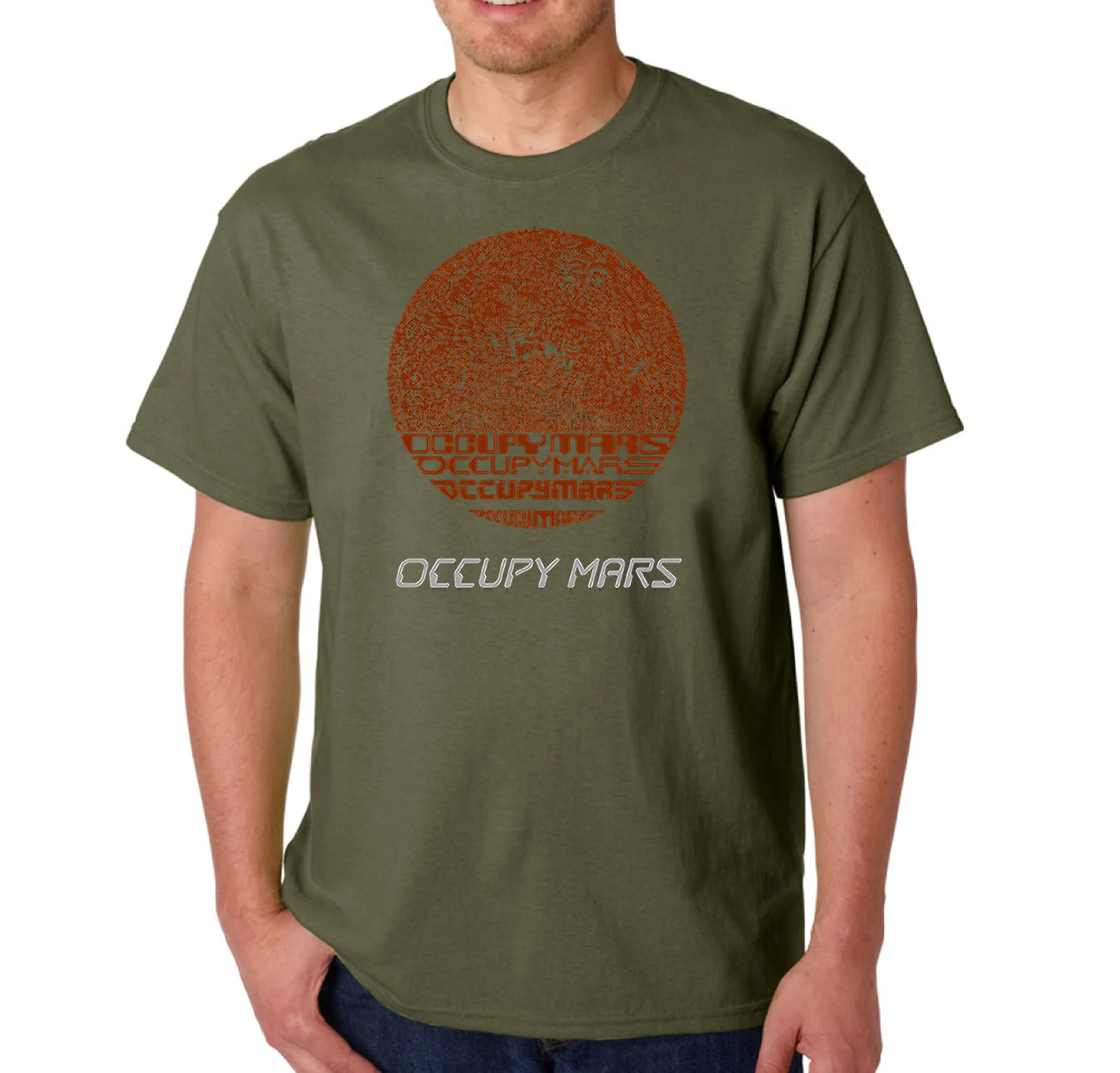 Occupy Mars - Men's Word Art T-Shirt sold by LA Pop Art product image thumbnail 5
