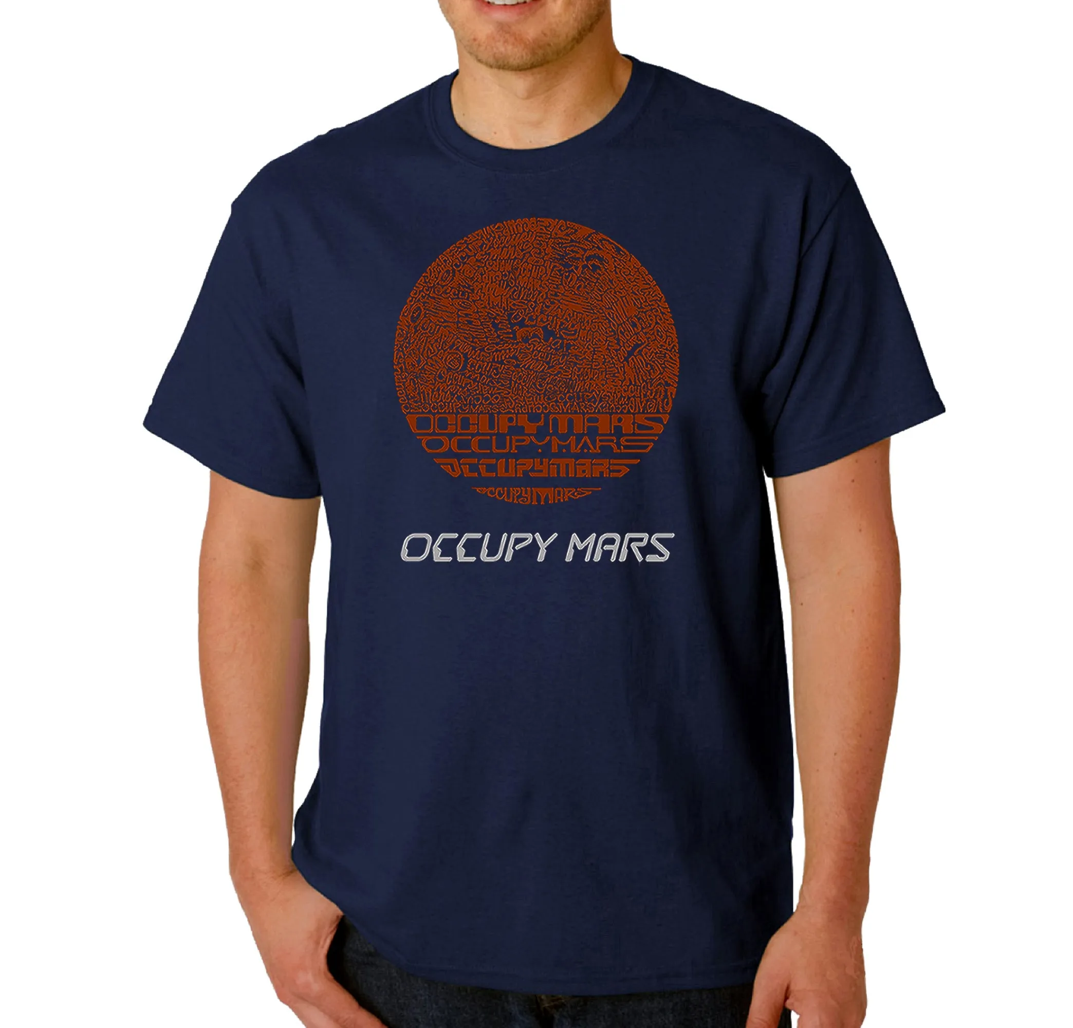 Occupy Mars - Men's Word Art T-Shirt sold by LA Pop Art product image thumbnail 3