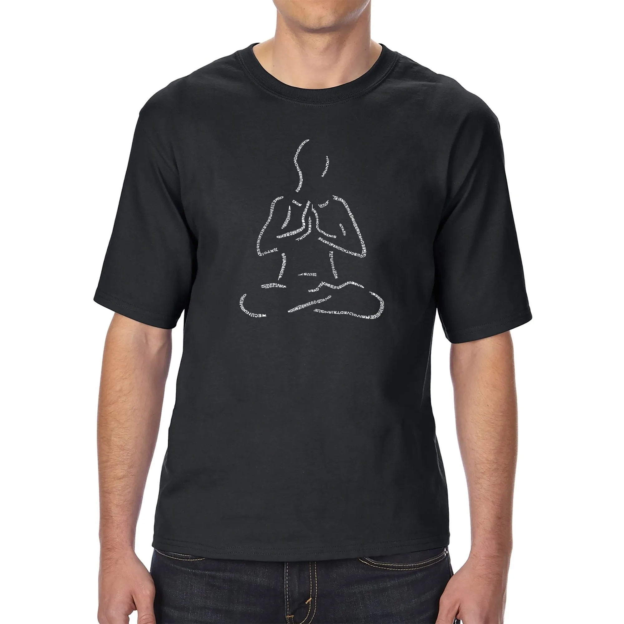POPULAR YOGA POSES - Men's Tall Word Art T-Shirt sold by LA Pop Art