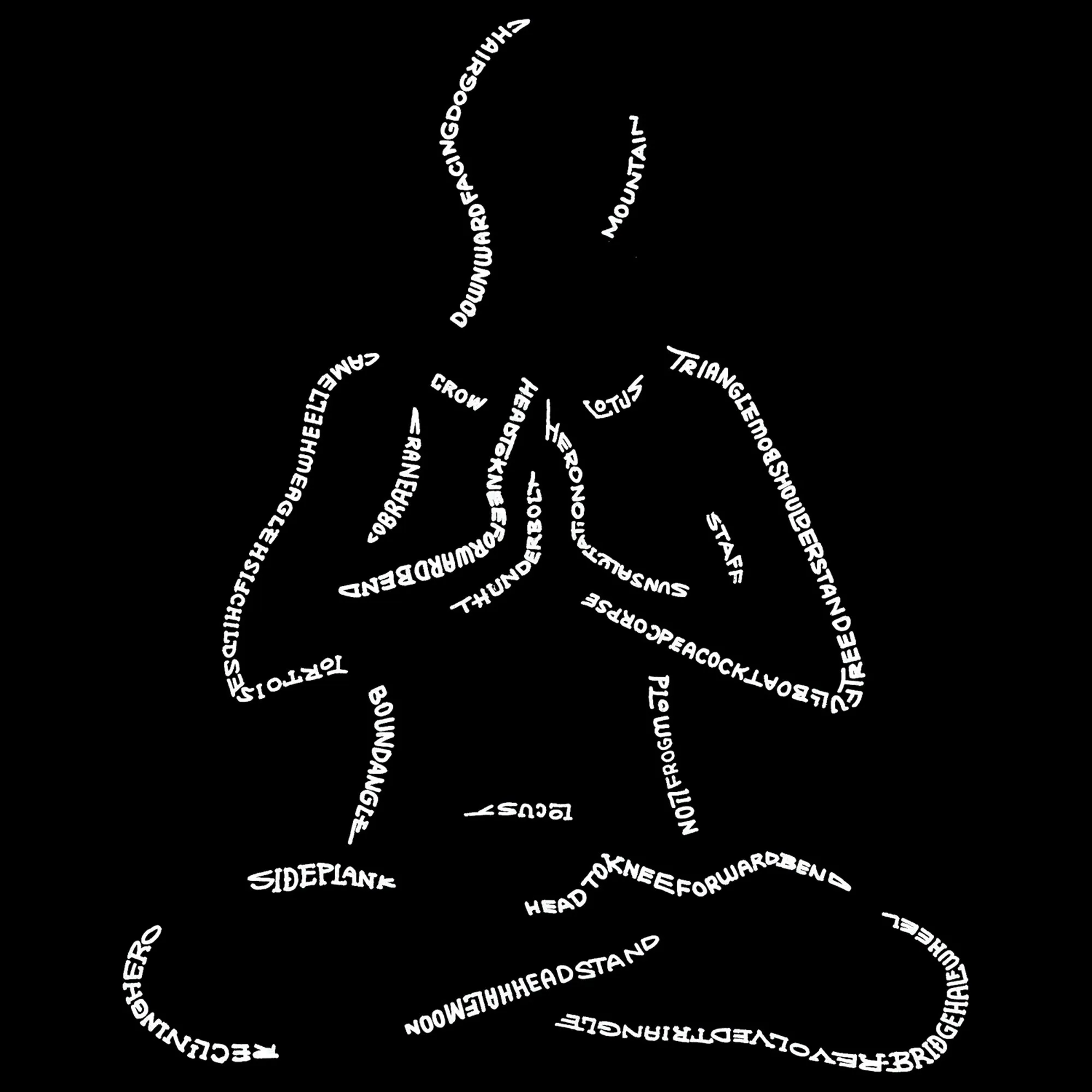 POPULAR YOGA POSES - Men's Tall Word Art T-Shirt sold by LA Pop Art product image thumbnail 2