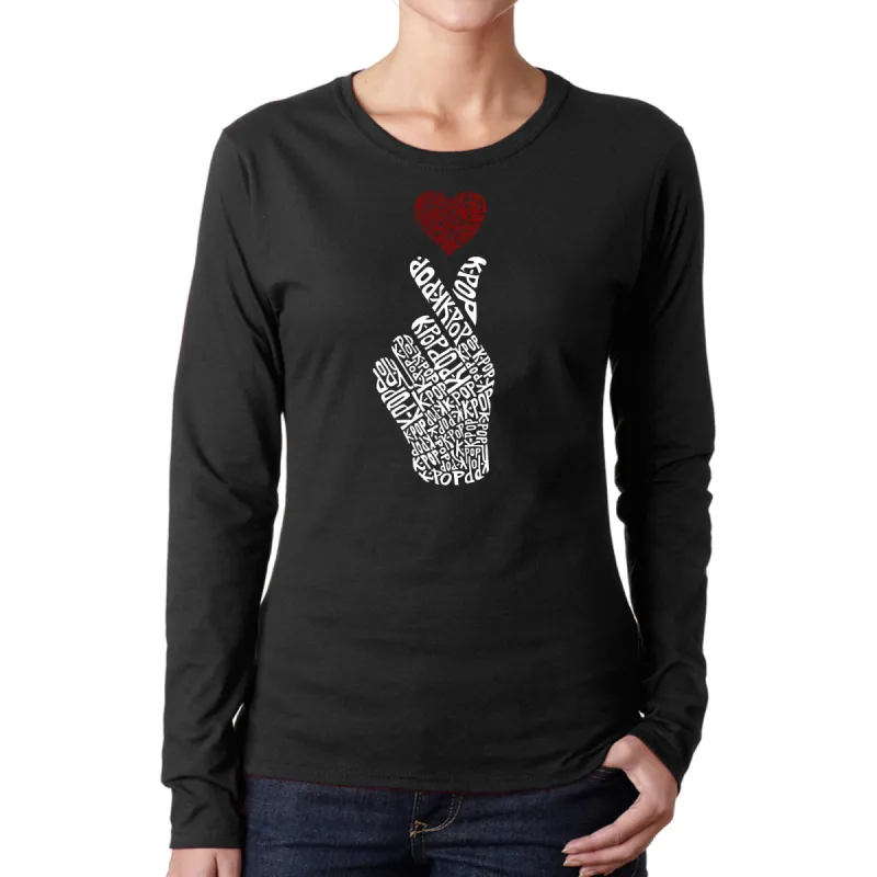 K-Pop  - Women's Word Art Long Sleeve T-Shirt sold by LA Pop Art